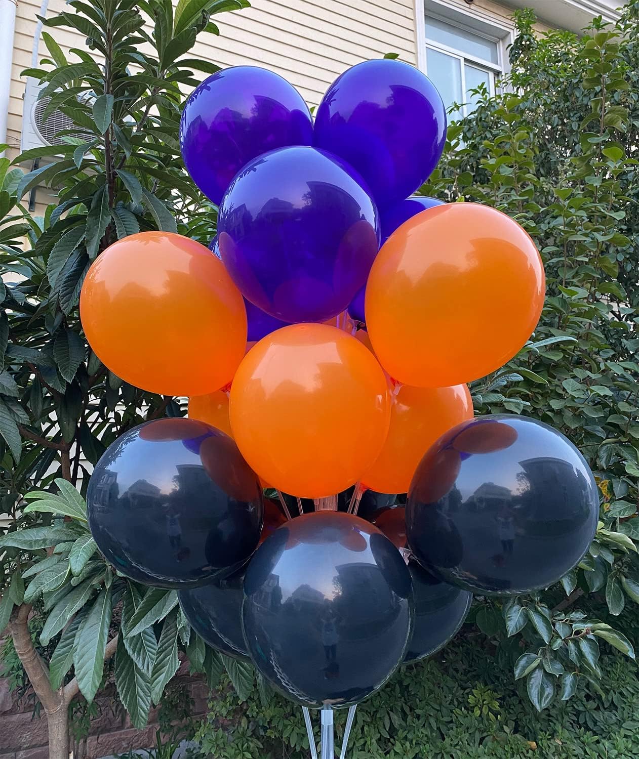 Black Orange Purple Balloons 60 Pack – 12 Inch Latex Balloons for Halloween, Graduation, Birthday & Baby Shower Party Decorations