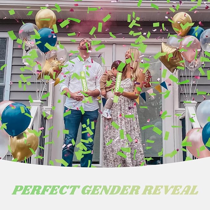 Confetti Cannon Green Biodegradable Confetti Poppers 12Pack Party Poppers Confetti Shooters Green Sticks for Wedding Graduation Engagement Anniversary Bridal Shower Valentines Day Birthday