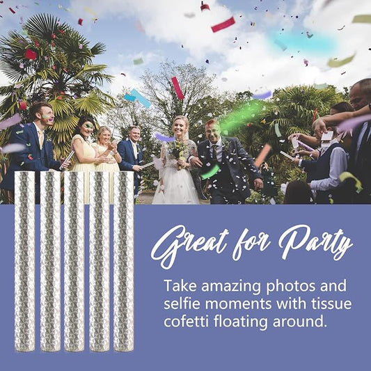 BATTIFE Confetti Wands, 7.8inch Confetti Shoot Poppers, Tissue Paper Flick Flutter Sticks for Wedding Celebrations, Anniversary, Birthday Parties, Colorful (40Pack)