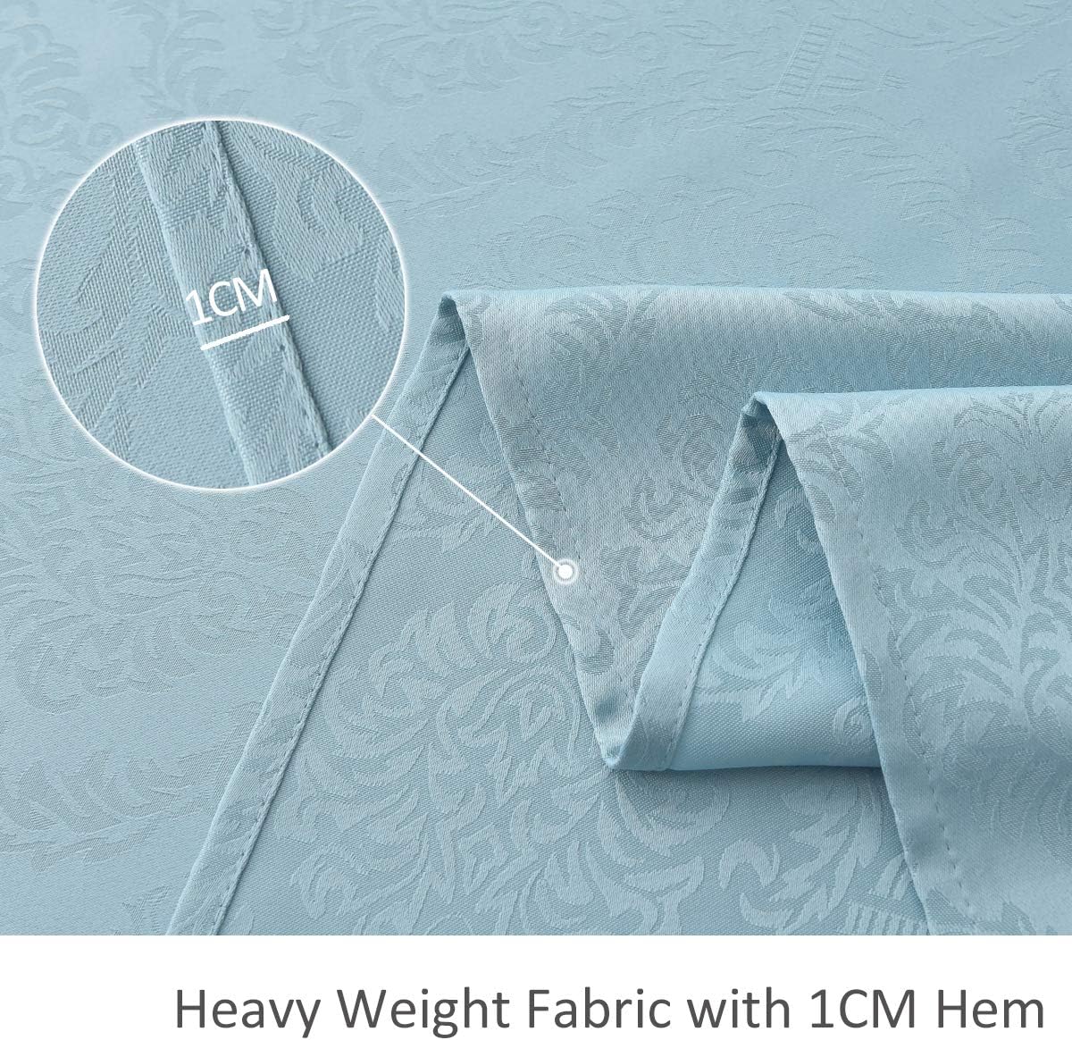 maxmill Square Tablecloth Damask Design Water Proof Wrinkle Free Heavy Weight Soft Tablecloth Decorative Table Cover for Outdoor and Indoor Use Square 60 x 60 Inch Blue Haze