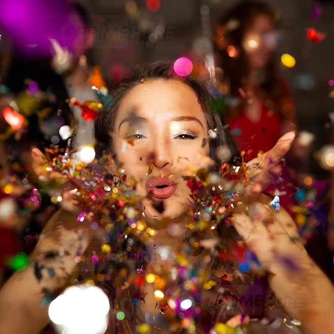 PrimePure Confetti Cannon Party Poppers - Metallic Foil Multicolor Confetti Poppers & Streamers - 8 Pack - Party Cannon Glitter Bomb Pop Gun for Birthday, Graduation, Celebration, Pranks