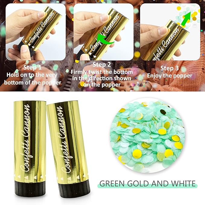 8 PCS Confetti Poppers Cannons for Gender Reveal Wedding Birthday Graduation Baby Shower Anniversary Christmas New Year's Fun Party Supplies Decorations and Favors