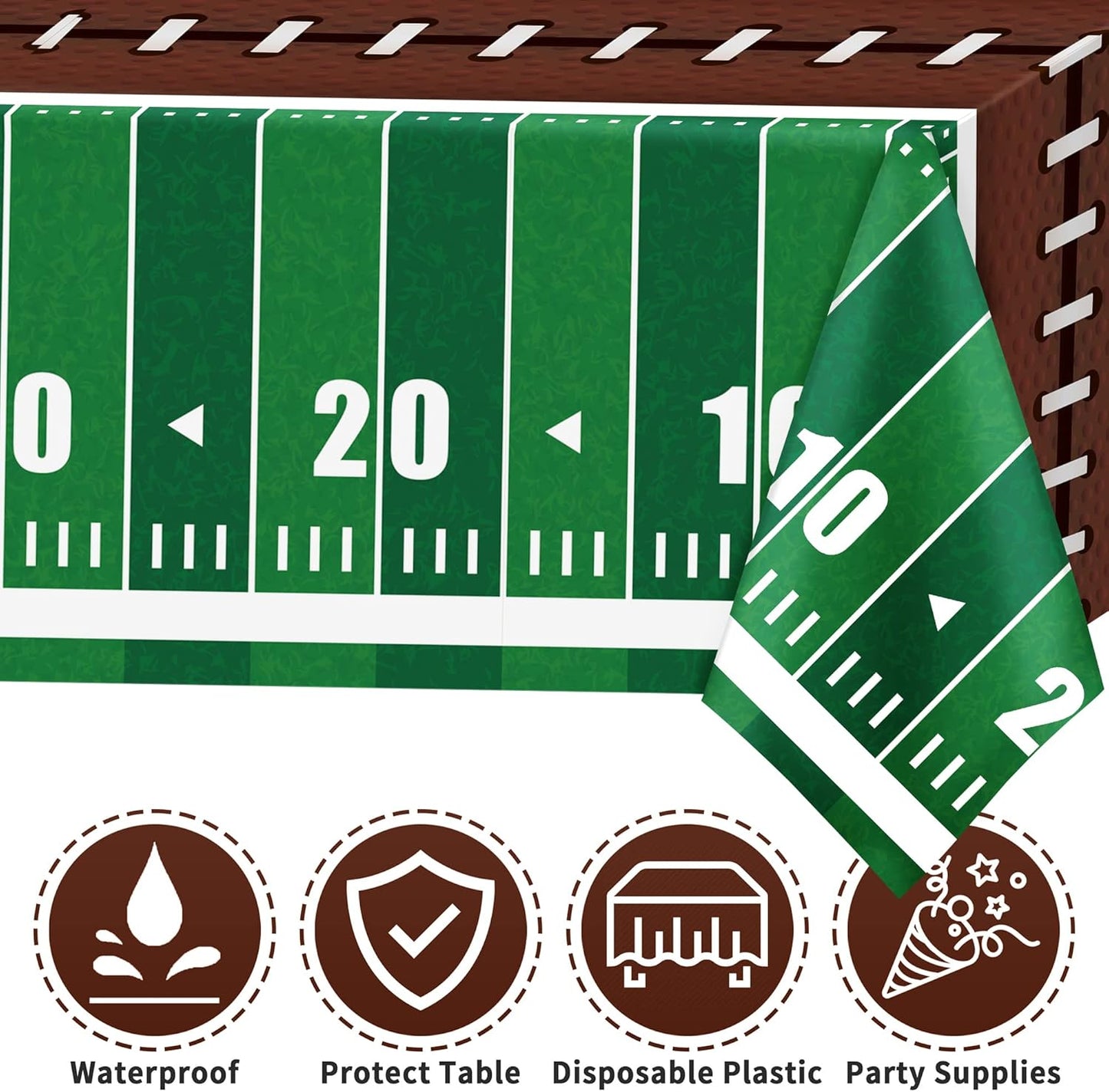 Football Party Decorations Football Party Supplies Tableware Set -24 guests Football Banners,Plate,Cup,Cutlery,Tablecloths for Super Sunday Touchdown Party Decoration