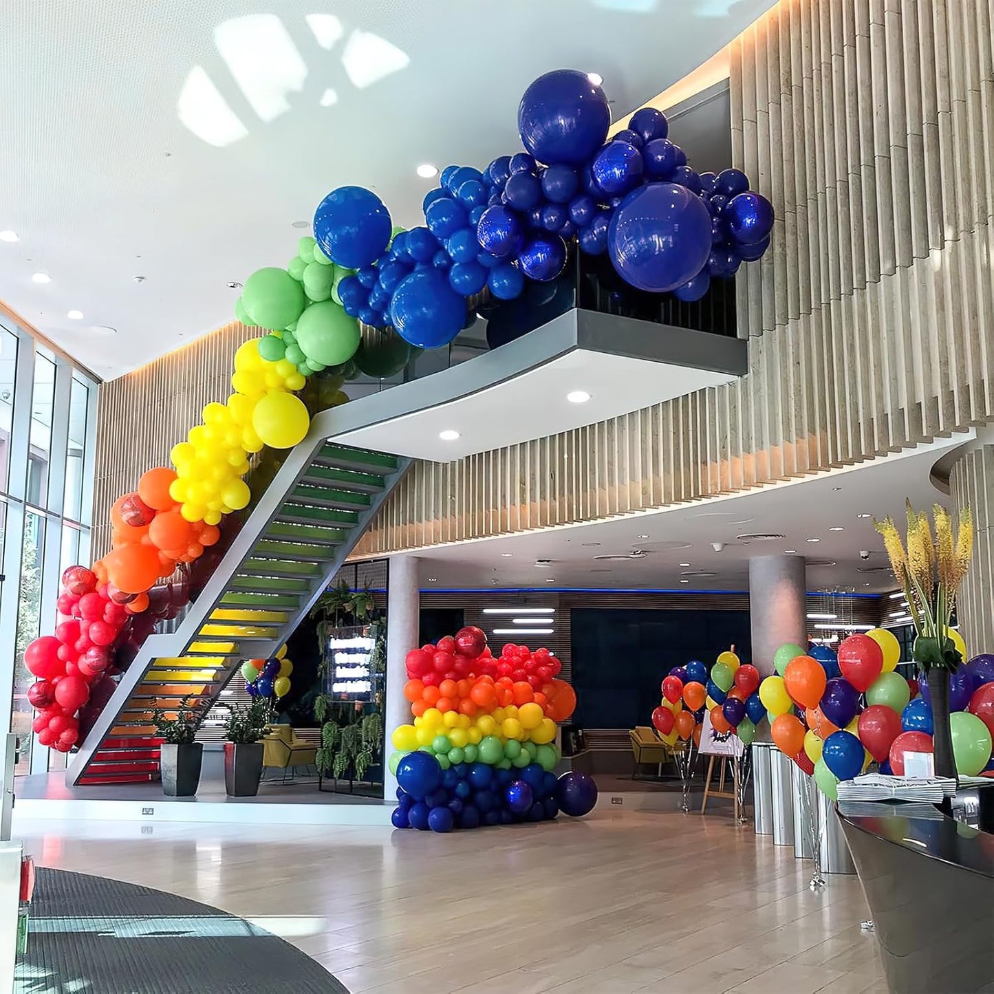 PartyWoo Rainbow Balloon Arch Kit Garland 100 pcs Different Sizes of 36 18 12 10 5 Inch Multicolor Latex Colorful Balloons Assorted Primary Colors for Graduation Baby Shower Birthday Party Decorations