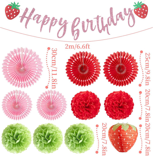 SUNBEAUTY Strawberry Birthday Party Decorations Strawberry Shortcake Birthday Decorations Berry First Birthday Decor Strawberry Themed Deocrations for Birthday Bridal Baby Shower Décor