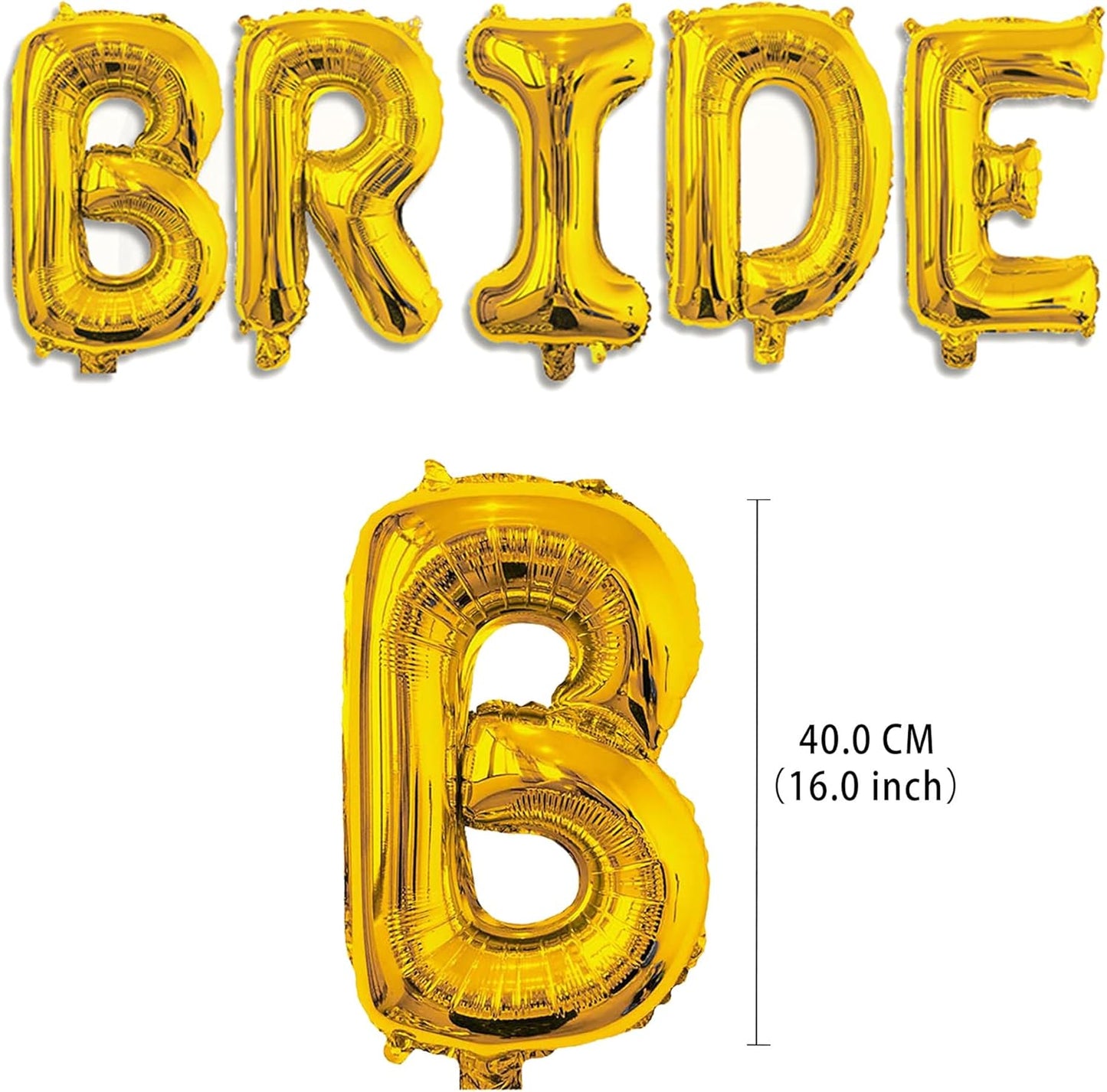 16 Inch Bride Balloons, Gold Bride To Be Balloon For Bridal Shower Decor,Bachelorette Party Decorations, Engagement Party Supplies