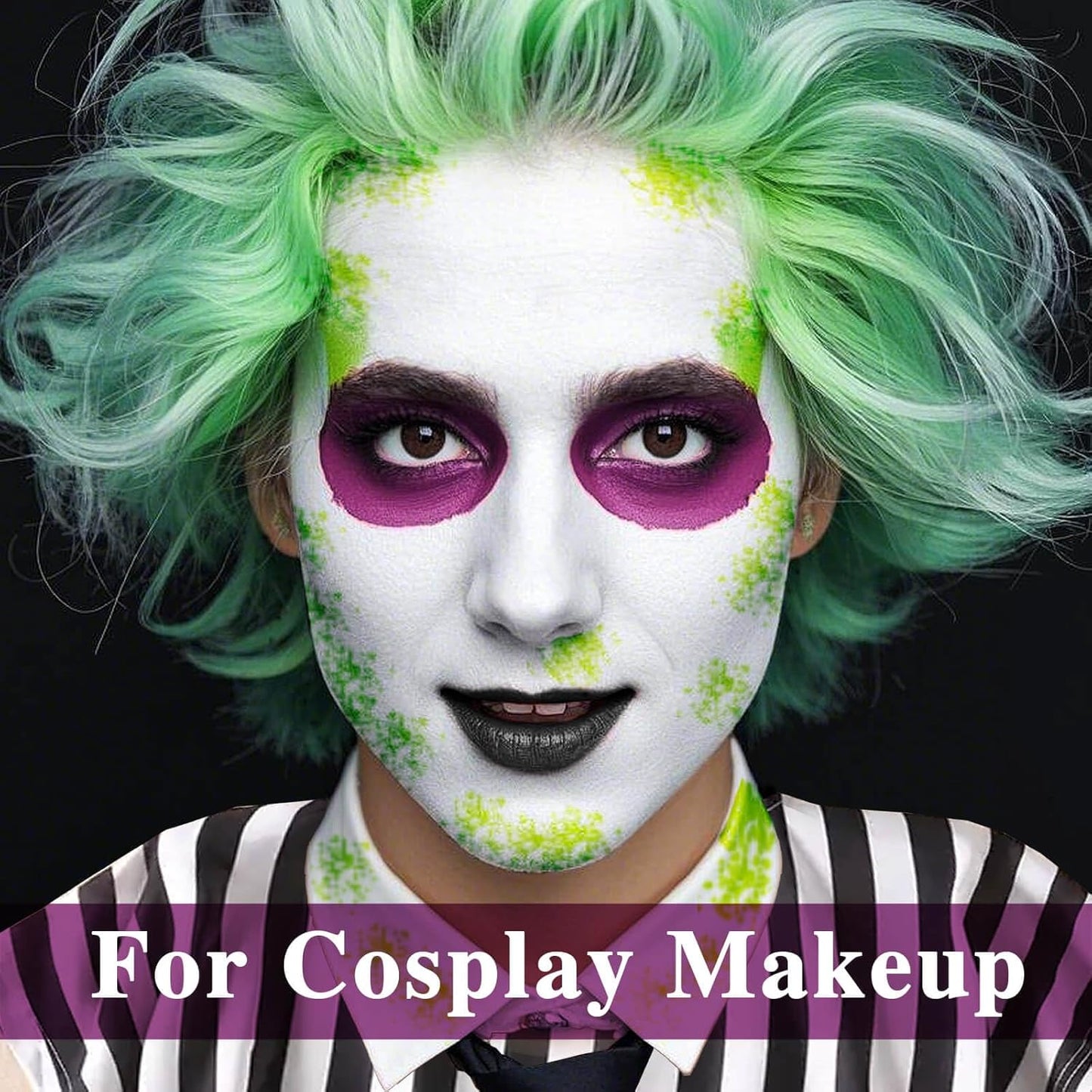 MEICOLY Dark Purple Face Body Paint Stick for Bruise Makeup,Purple Face Paint for Halloween SFX Ursula Cosplay Makeup,Waterproof Purple Eye Black Stick for Baseball Softball Football Lacrosse