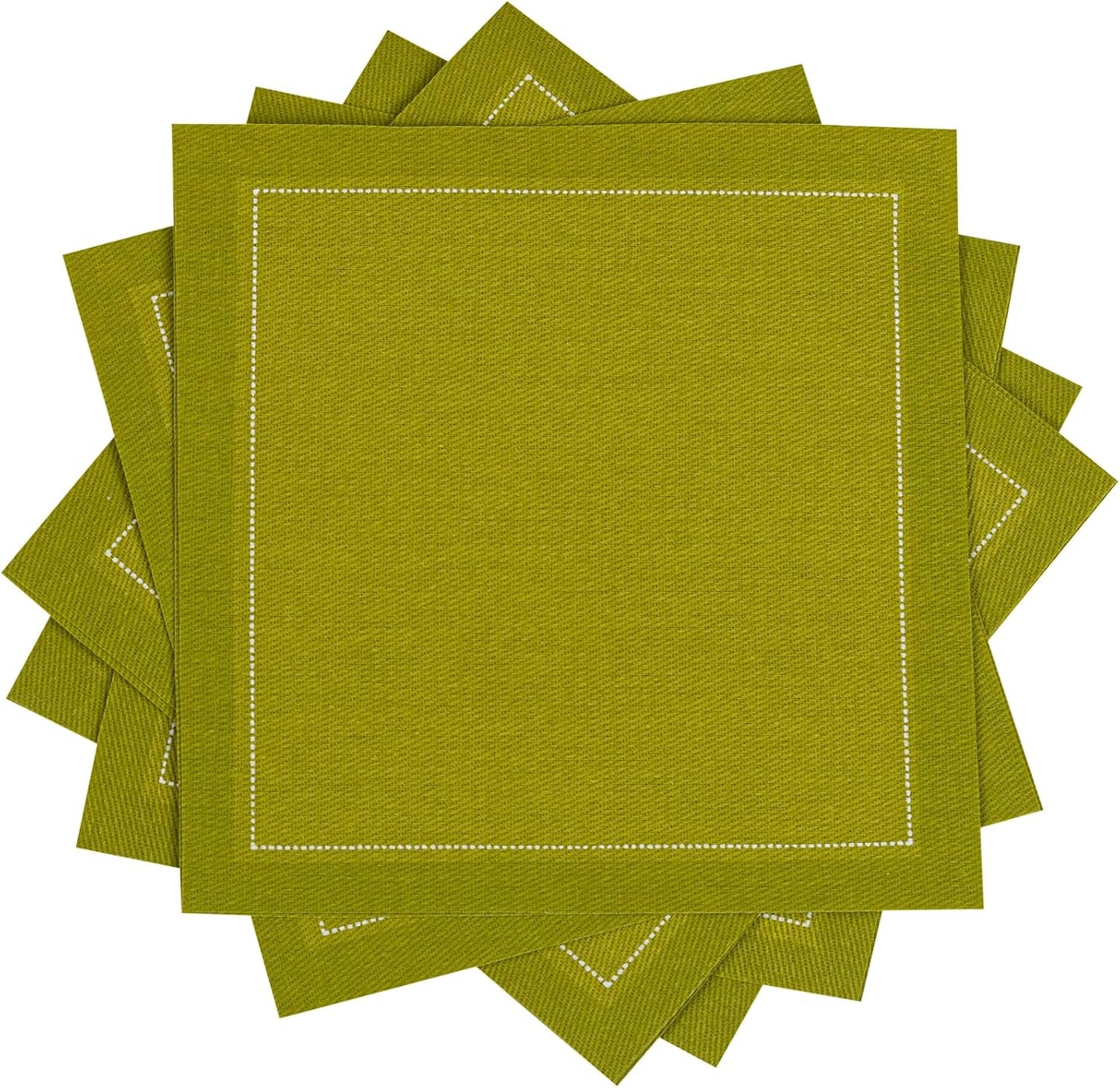 Five Star Napkins Cotton Cocktail Napkins, Beverage Napkin, Bar Napkin, Party Napkins, Small Napkins, Napkins for Events, Holidays, Weddings, Parties 4.5" x 4.5" - Single Use (50 x) Pear