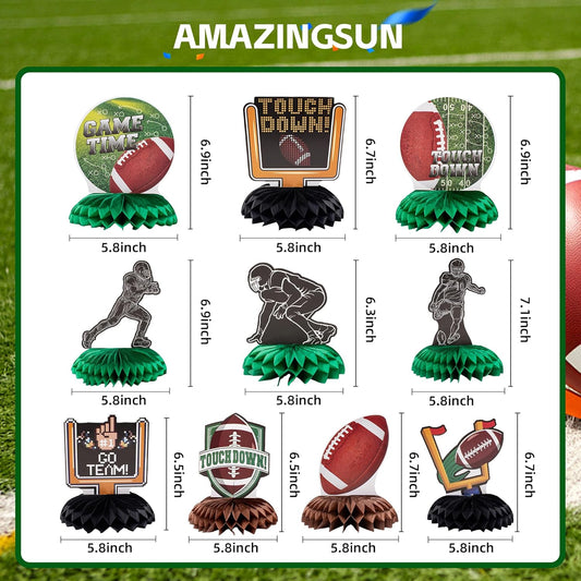 Football Party Table Decorations,Football Birthday Honeycomb Centerpieces Table Toppers,Game Day Party Table Decor Centerpiece Ornaments Supplies