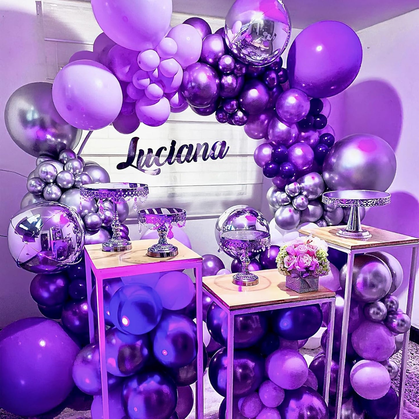 PartyWoo Metallic Purple Balloons 4 pcs 36 Inch Extra Large Big Jumbo Giant Chrome Purple Latex Helium Balloons for Mardi Gras Graduation Wedding Baby Shower Birthday Party Decorations Purple-G105