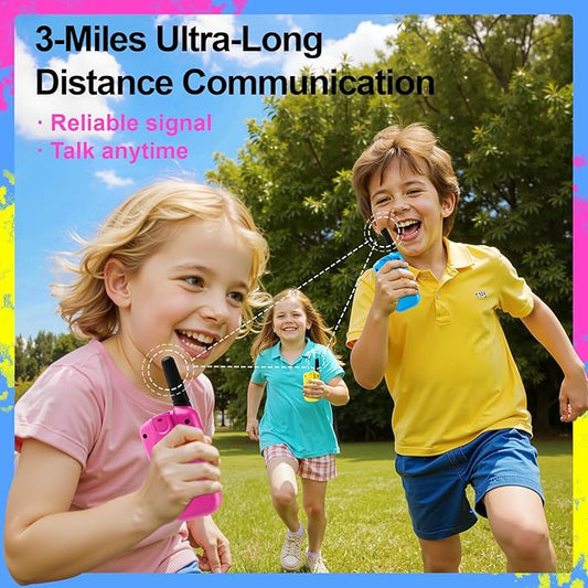Walkie Talkies for Kids Toys Valentines Day Gifts for Kid Boys Girls 4-6, 3 Miles Range Walkie Talkie to Camping, Outdoor, 4 Year Old Girl Birthday Gifts for 3 4 5 6 7 8 9 Year Old Boy Girl Gifts