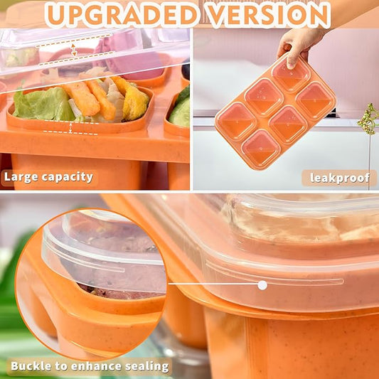 4-Pack Bento Box & Snack Containers for Kids & Adults | 6-Compartment with 4 Sauce Cups | BPA-Free, Dishwasher Safe | Ideal for School, Office, Picnic & Travel (38oz/1100ml)