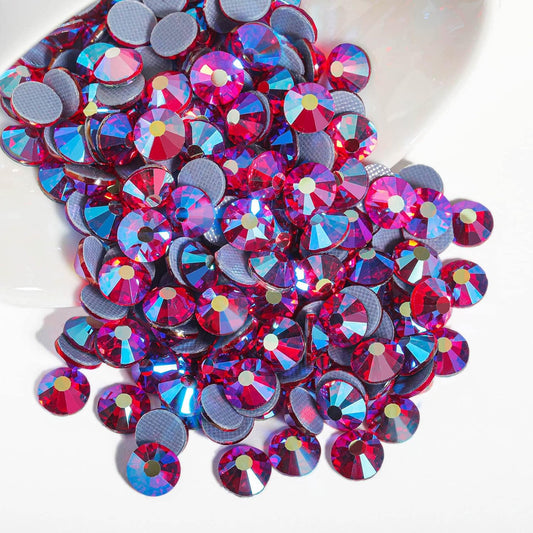 Beadsland Hotfix Rhinestones, 2880pcs Flatback Crystal Rhinestones for Crafts Clothes DIY Decorations, Light Siam AB, SS6, 1.9-2.1mm