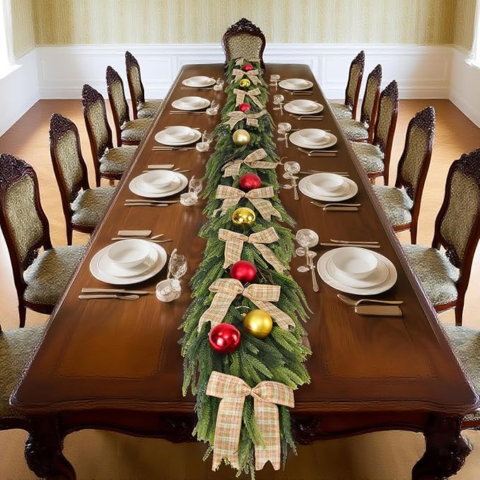 6FT Artificial Norfolk Pine Garland – Real Touch Greenery Garland, Dense Green Plants for Indoor Outdoor Christmas, Holiday, and Home Decoration (1, 9FT)