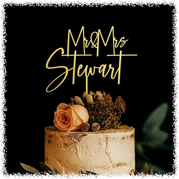 Personalized Wedding Cake Topper – Custom Mr & Mrs Cake Topper with Name or Date – Handmade Wood or acrylic Decoration for Weddings & Anniversaries, Create your own cake toppers!