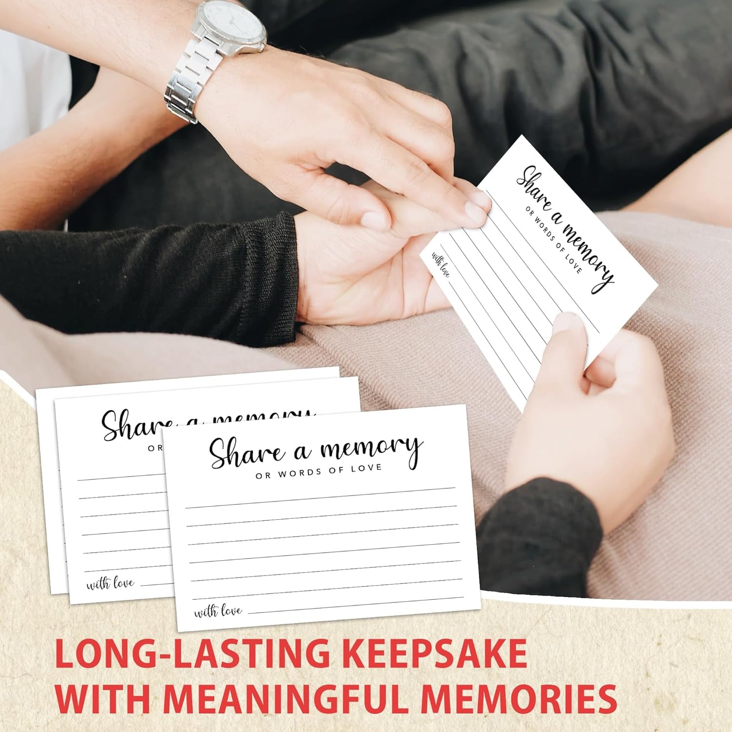 Minimalism Share a Memory Cards for Celebration of Life, Graduation, Retirement, Birthdays, Guest Book Ideas, Funeral Sign In Book For Memorial Service, 4x6 Inches Set of 50 Pcs -A06
