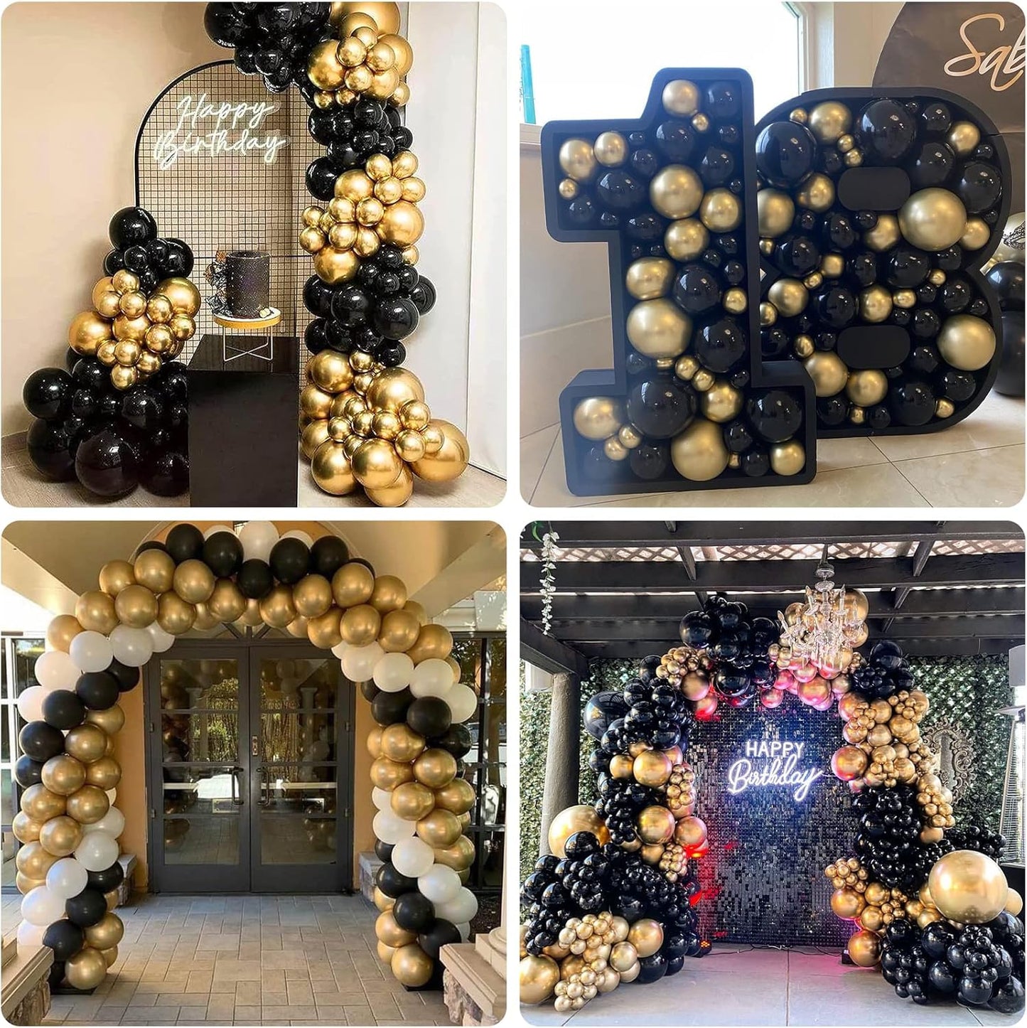 Labeol Metallic Gold Balloons Different Sizes 139PCS 18/12/10/5 Inch Chrome Gold Balloon Garland Arch Kit Quality Latex Balloons Gold Decorations for Wedding Party Birthday Graduation Baby Shower