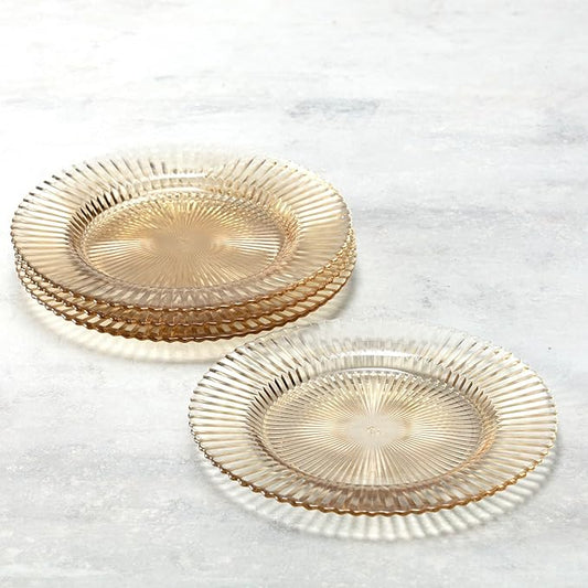 Fortessa Archie Glass, 10.6 Inch Dinner Plate (Set of 4), Ginger Gold