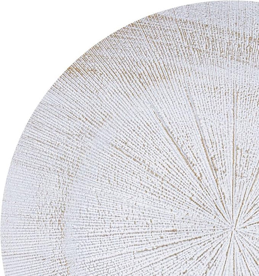 13" Round White Charger Plates, Elegant Serving Chargers Plate Set Bulk for Wedding Dinner Holiday Party Event Table Setting Decoration, 6 Pcs
