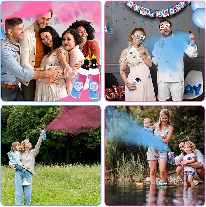 Gender Reveal Fire Extinguisher Color Smoke-Set of 2,Baby Revel Extinguishers Smoke for Boy or Girl Gender Reveal Ideas,Fire Extinguishers Pink or Blue Smoke for Gender Reveal Decorations