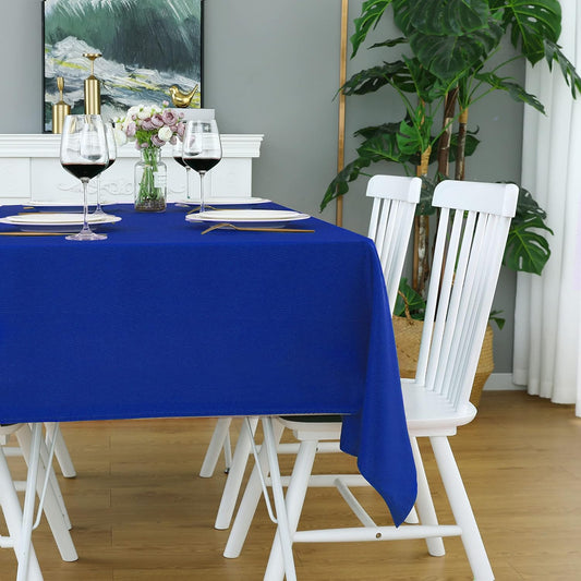 FOLINS&HOME Royal Blue Rectangle Tablecloth 60 x 102 Wrinkle Free Waterproof Polyester Table Cloths, Spillproof Heavy Duty and Washable Table Cover for Party Banquet Indoor Outdoor-Oblong/Rectangular