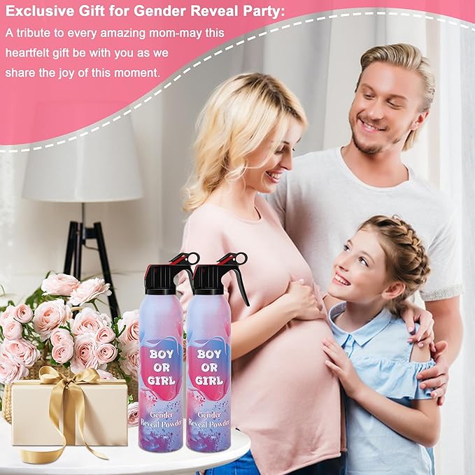 Large Gender Reveal Smoke Bombs 4 Packs, Pink Biodegradable Powder Spray for Baby Girl Reveal, Long-Lasting 10ft Smoke Effect, Unique Gender Reveal Ideas & Party Decorations