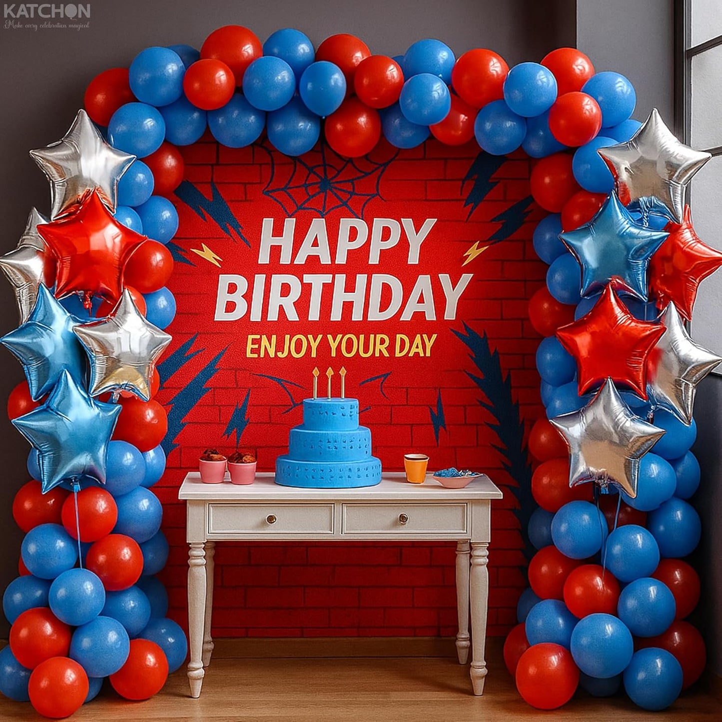 KatchOn, Huge, Red White and Blue Star Balloons - 18 Inch, Pack of 12 | Electoin Day Decorations Foil Star Balloons | For Patriotic Celebrations, USA Celebrations, Election Day Party Decorations