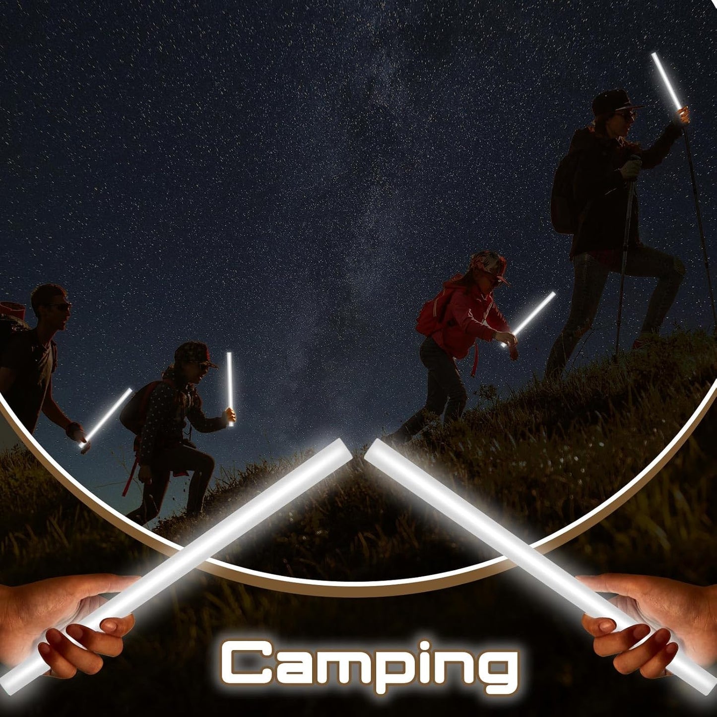 Lewtemi 10 Pcs Large Glow Sticks Big Giant Jumbo Halloween Christmas Emergency Light Stick for Camping Accessories, Survival Kit
