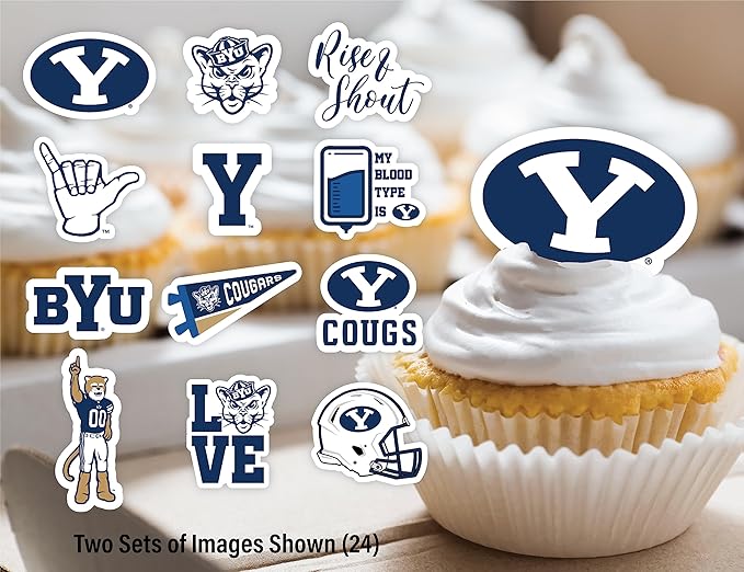 Brigham Young University Party Supplies for Cougs Football, Birthday Gift, Graduation Party Banner and Cake Toppers (42 Pieces) (BYU Cougars)