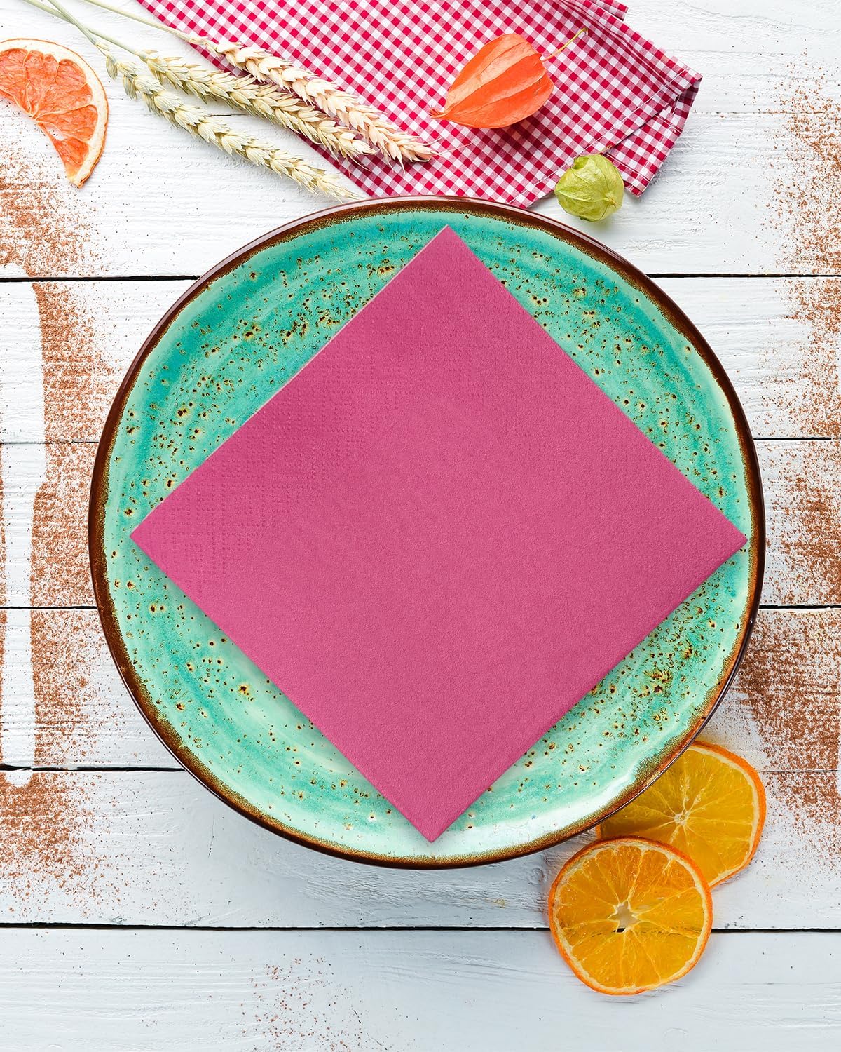 Peach Pink Cocktail Napkins 5 * 5inch disposable Beverage Napkin paper for Cocktail, Wedding, Dinner,Birthday Party Dessert Wine Paper Napkins( 120 Count)
