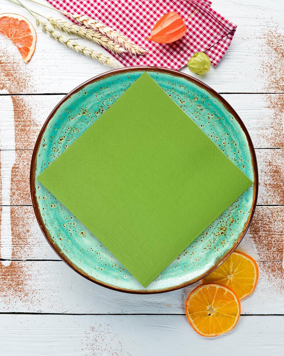 Avocado Green Cocktail Napkins 5 * 5inch disposable Beverage Napkin paper for Cocktail, Wedding, Dinner,Birthday Party Dessert Wine Paper Napkins( 120 Count)