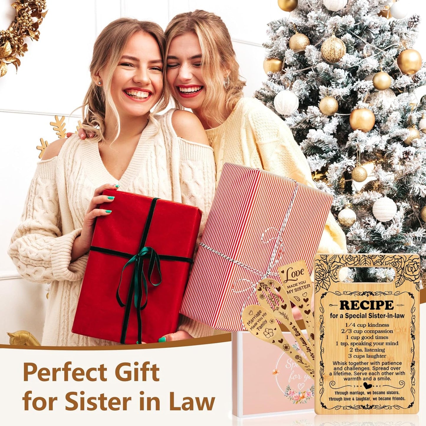 Sister in Law Birthday Gifts, Best Sister in Law Gifts from Sister, Cutting Board Set Gift for Sister-in-Law, Sister-in-Law Gifts for Mother's Day Wedding Christmas