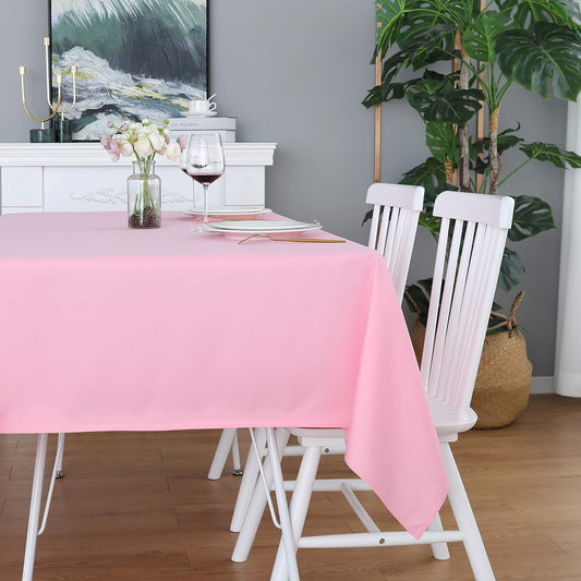 FOLINS&HOME Pink Square Tablecloth 54 x 54 Wrinkle Free Waterproof Polyester Table Cloths, Spillproof Heavy Duty and Washable Table Cover for Party, Banquet, Indoor and Outdoor-Rectangle/Oblong