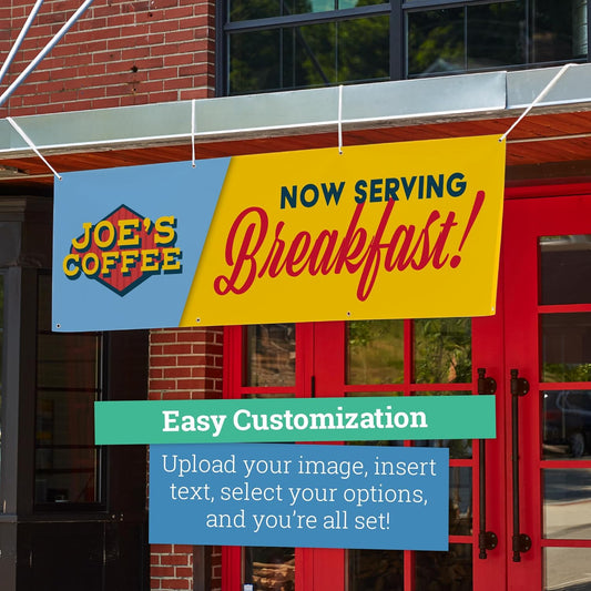 Personalized Vinyl Banner – Vinyl Printed Customizable Banner for Indoor and Outdoor Use (8'x8')