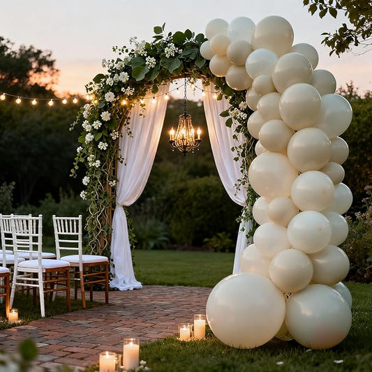 Sand White Balloons 100 Pack 12 Inch White Sand Latex Party Boho Balloons for Baby Shower Birthday Wedding Gender Reveal Graduation Anniversary Engagement Bridal Shower Party Decorations