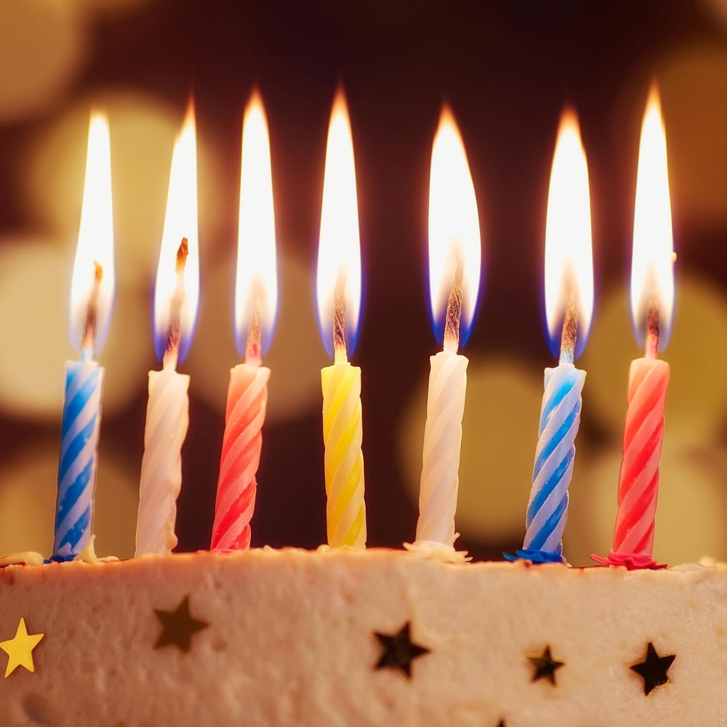 Birthday Candles Multicolored Spiral 48-Count, Birthday Candles for Cake, Cupcake Candles, Party Celebration, Candles for Celebrations