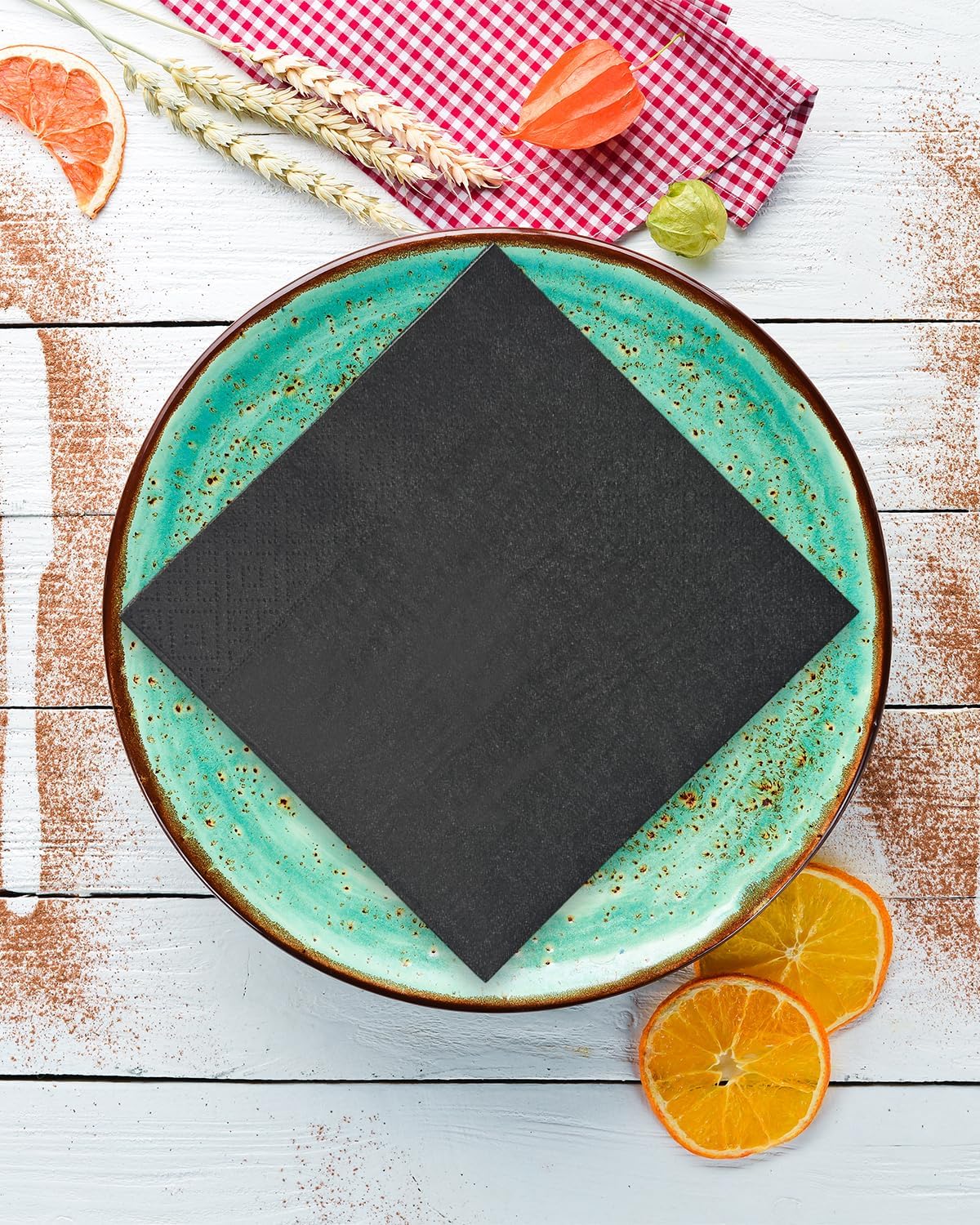 Black Cocktail Napkins 5 * 5inch disposable Beverage Napkin paper for Cocktail, Wedding, Dinner,Birthday Party Dessert Wine Paper Napkins( 120 Count)