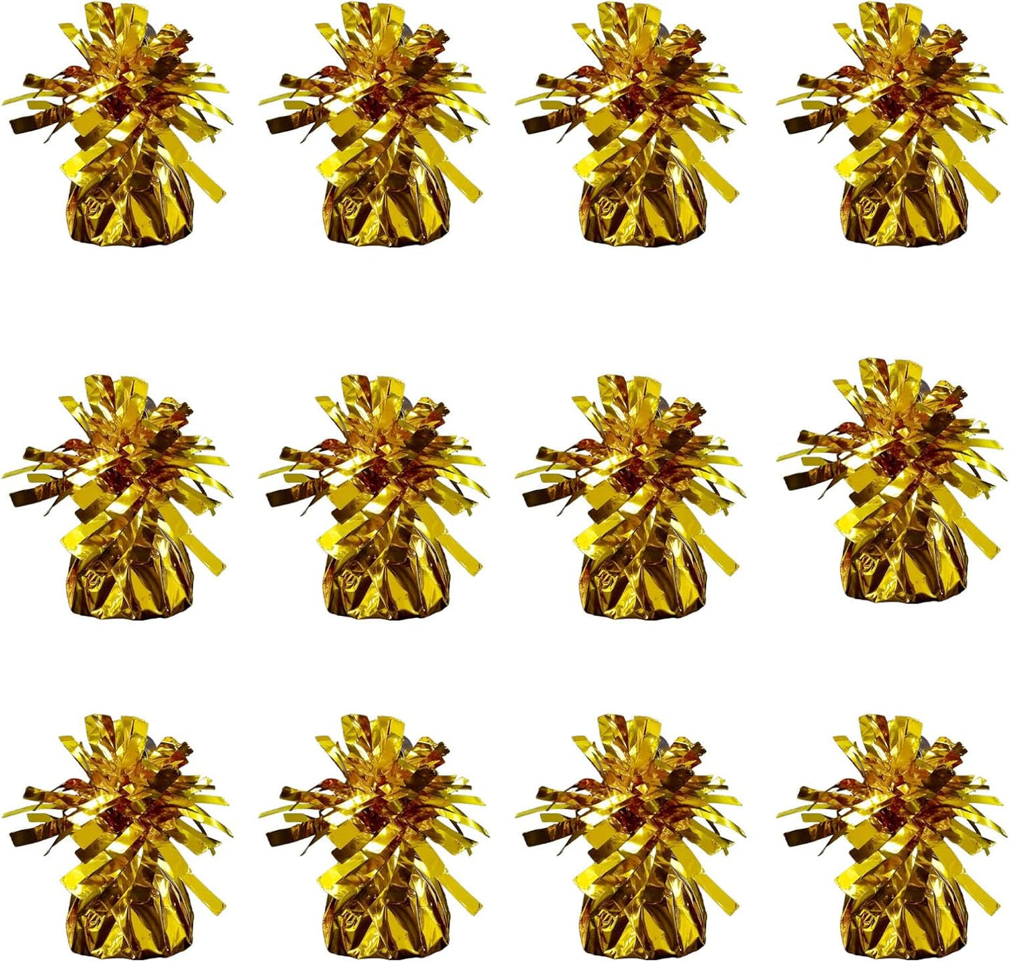 Balloon weights, 12 pieces, aluminum foil, suitable for birthday parties, gatherings, weddings, dinners and other occasions, weight 0.36bl (Gold)