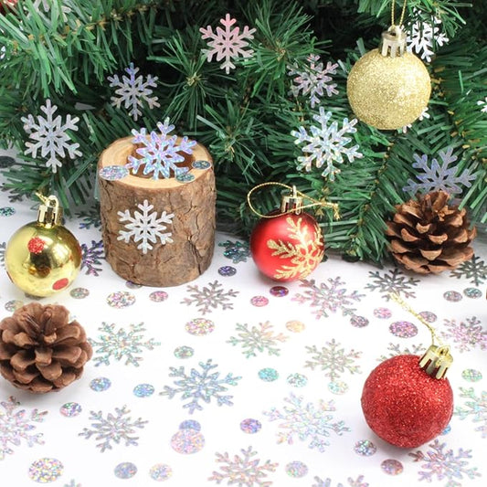 Snowflake Confetti, 300 PCS Christmas Confetti for Winter Wonderland Party Decorations, holographic Snow Table Scatter for Winter Wonderland Baby Shower Decorations