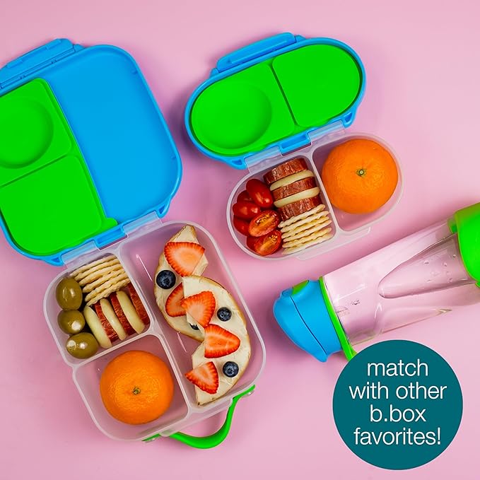 b.box Snack Box (2-pack) Reusable Snack Containers with Lids – Bento Box for Kids & Toddlers, Leakproof Lunch Box, BPA-Free and Dishwasher Safe Snack Container (S'shake + Lilac Pop, 1 3/4 Cup)