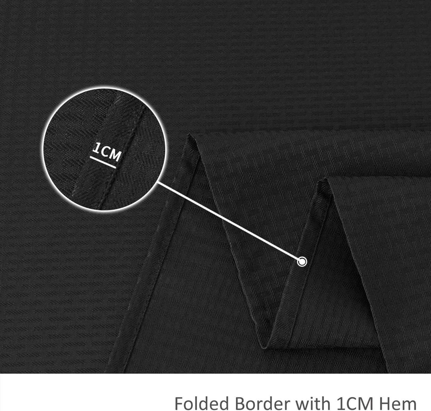 maxmill Rectangle Tablecloth Weaved Texture Design Water Resistant Wrinkle Free Spill-Proof, Soft Table Cloth for Dining Room Decoration, Banquet Parties Event Holiday Dinner, 52 x 84 Inch Black
