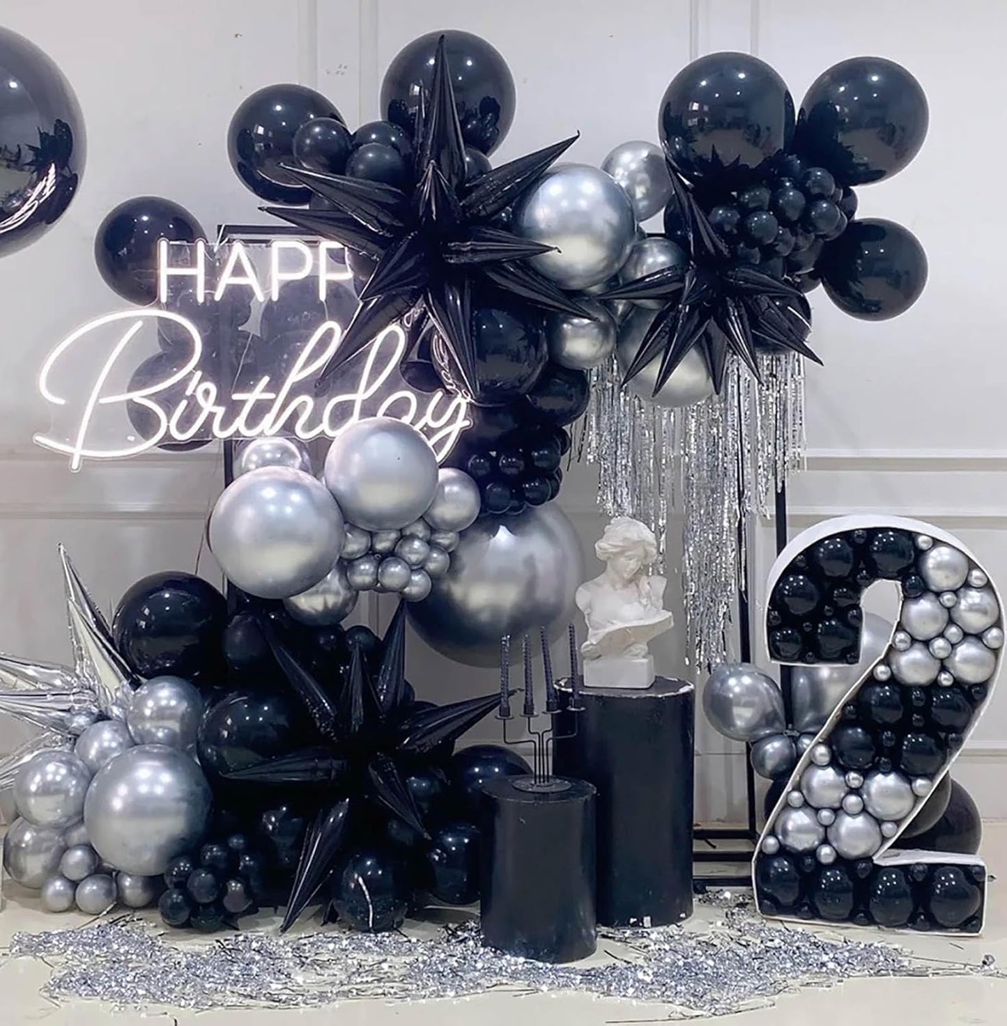 10pcs 18 inch Metallic Silver Balloons, Thick Latex Chrome Helium Balloons for Birthday Family Party Wedding Party Baby Shower Decoration Supplies