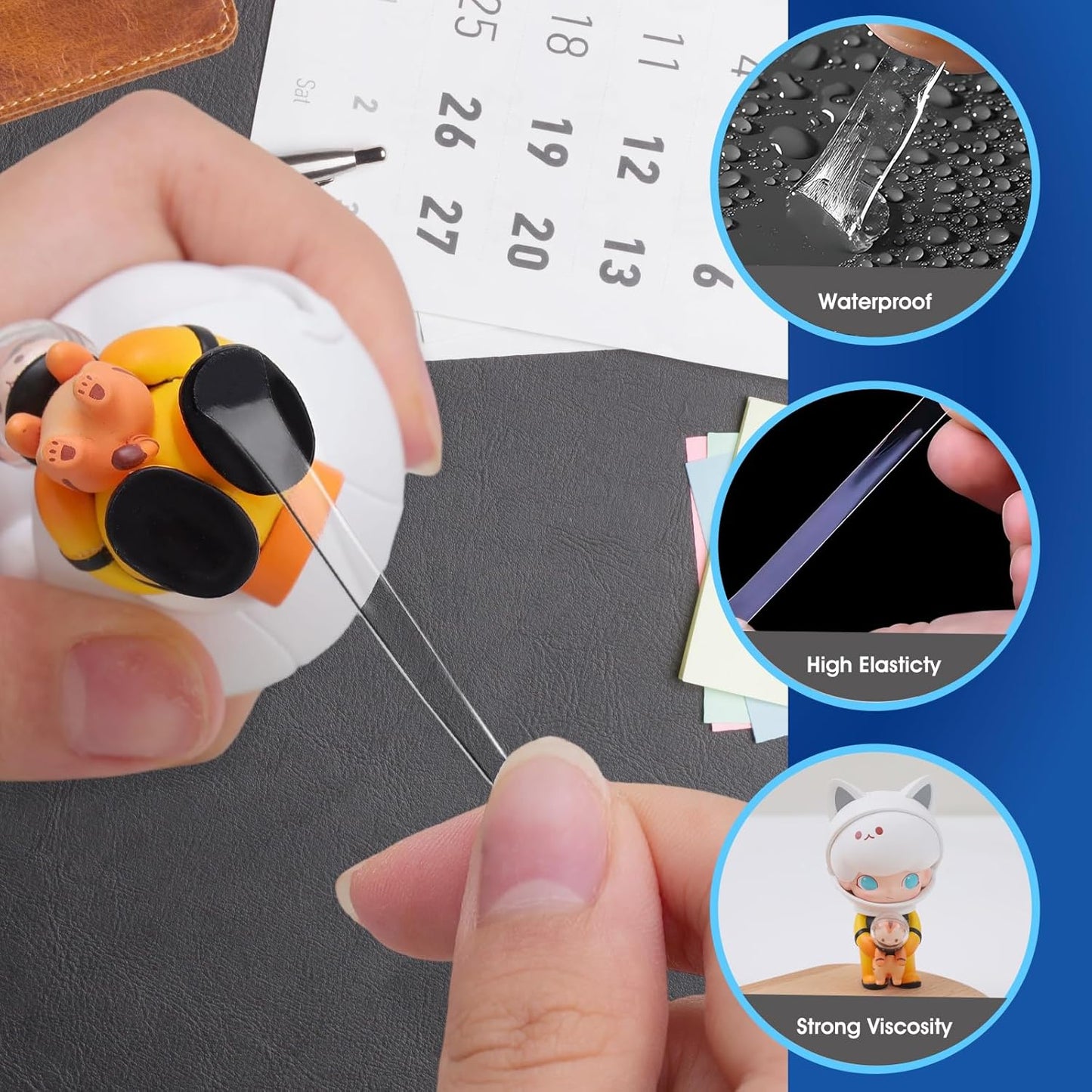 AROIC 1000 Pcs Double Sided Sticky Dots, Easy to Peel Nano Adhesive Dots, Clear Removable Sticky Tack, Strong Adhesive Gel Double Sided Tape Dot for Balloons, Posters, Home, Office, DIY Crafts