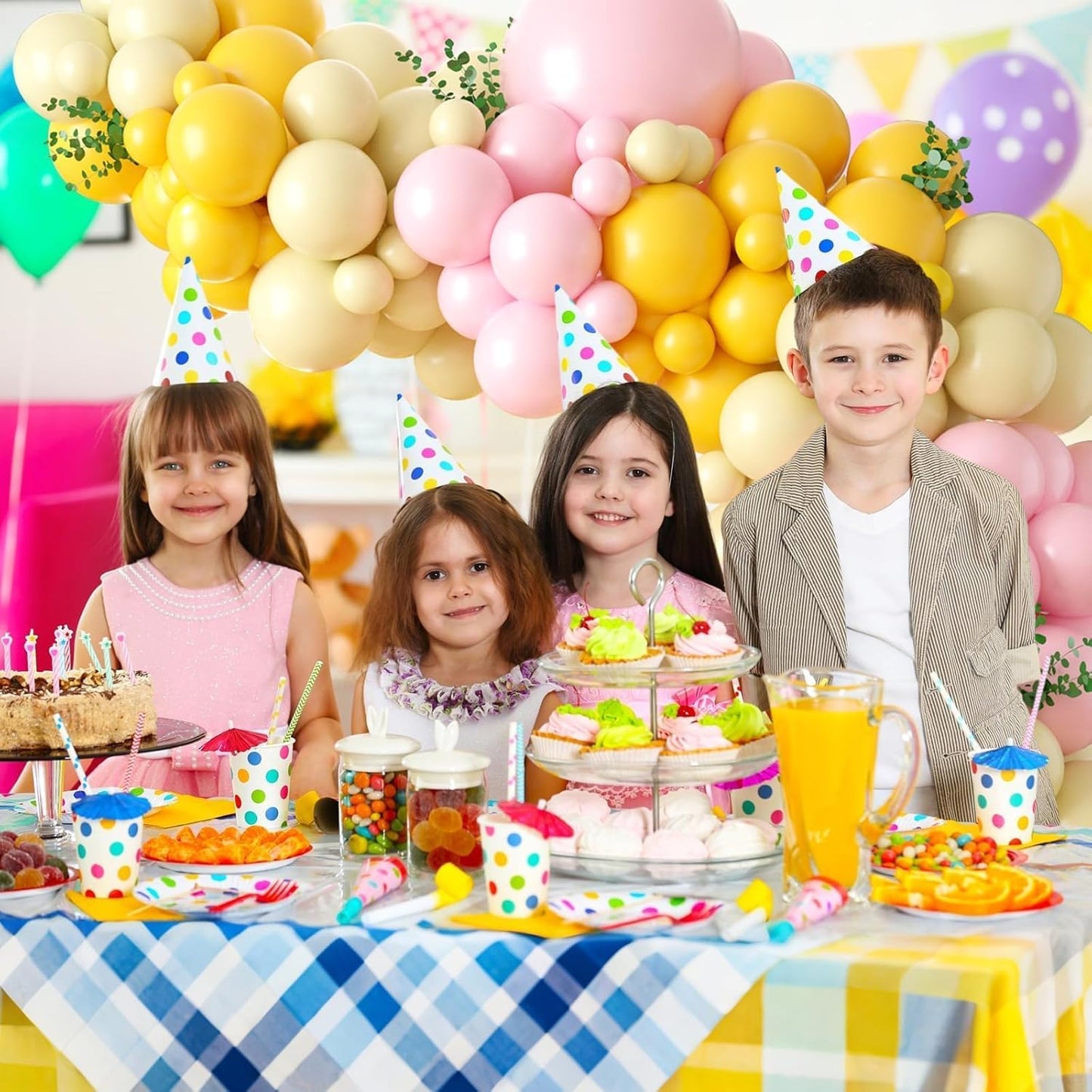 Pastel Yellow Pink Balloon Garland Arch, Lemon Balloon Garland Kit with Pastel Baby Pink Balloons Yellow Latex Party Balloon for Baby Shower Lemon Theme Birthday Tropical Bridal Wedding Party