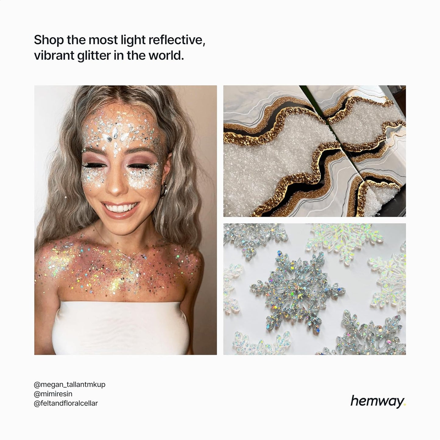 Hemway Eco Friendly Biodegradable Glitter 100g / 3.5oz Bio Cosmetic Safe Sparkle Vegan for Face, Eyeshadow, Body, Hair, Nail and Festival - Chunky (1/40" 0.025" 0.6mm) - Mother of Pearl Iridescent