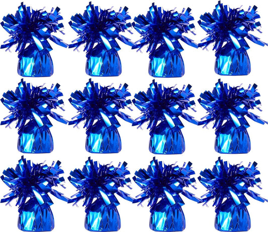 Balloon weights, 12 pieces, aluminum foil, suitable for birthday parties, gatherings, weddings, dinners and other occasions, weight 0.36bl (Dark Blue)