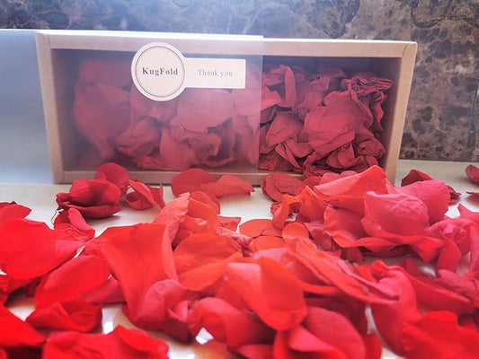 Red Real Rose Petals 3.52oz, Natural Dried Flower Confetti for Wedding, Flower Girl Tossing, Table Centerpieces, Bridal Shower & Proposal Decor