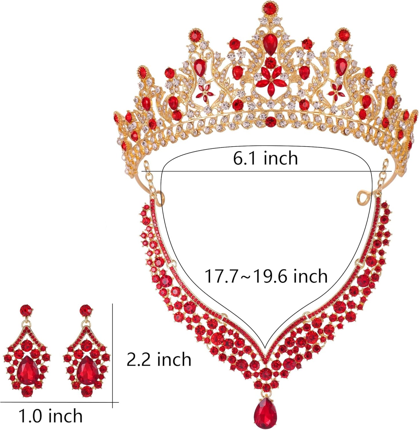 Kamirola Tiaras and Crowns for Women,Tiaras Earrings Necklace, Crystal Bridal Jewelry Set, Costume Party Halloween Prom Pageant Jewelry for Women Girls(TR42)