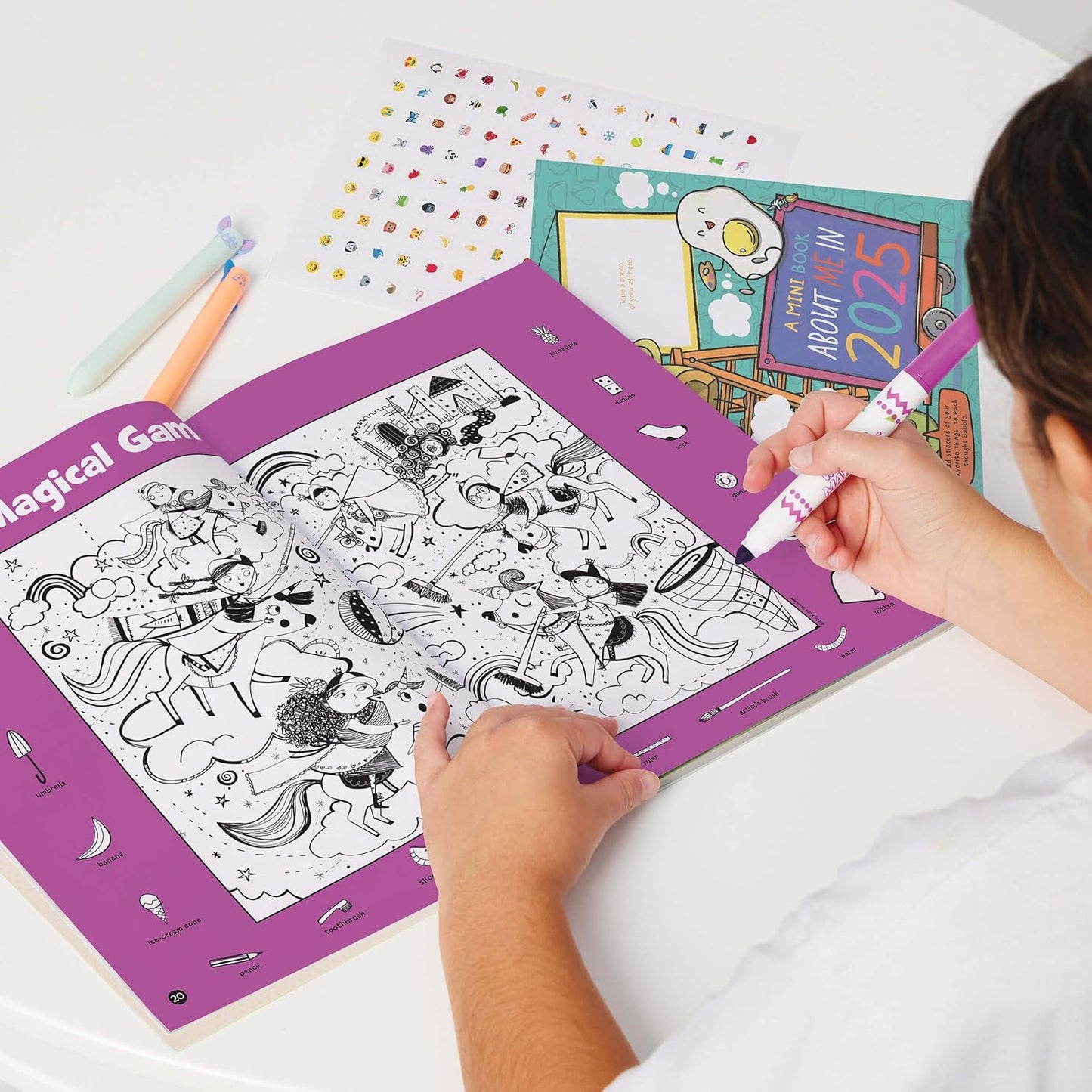 Highlights Hidden Pictures 2025 Activity Book Pack for Kids Ages 6 and Up, 4-Book Set of Travel-Friendly Screen Free Seek and Find Fun, Books Double as Coloring Books