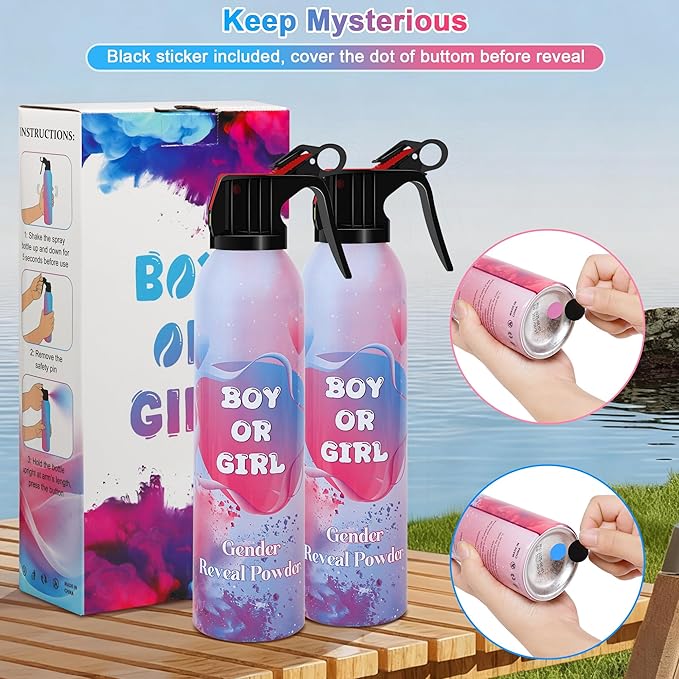 2 Pack Gender Reveal Smoke Bombs – Pink Color Smoke Blasters for Baby Girl Shower, Outdoor Reveal Parties, Long-Lasting Color Smoke Effect for Photos & Videos